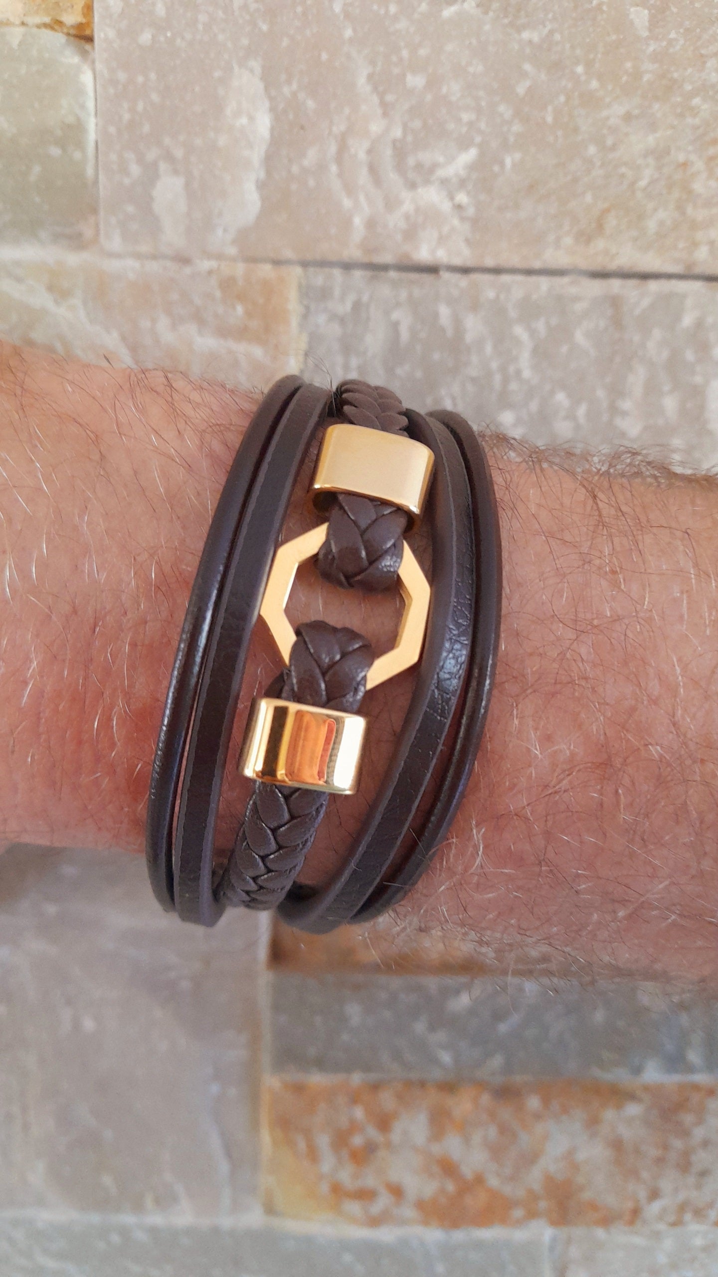 Bracelet Arokaï cuir marron