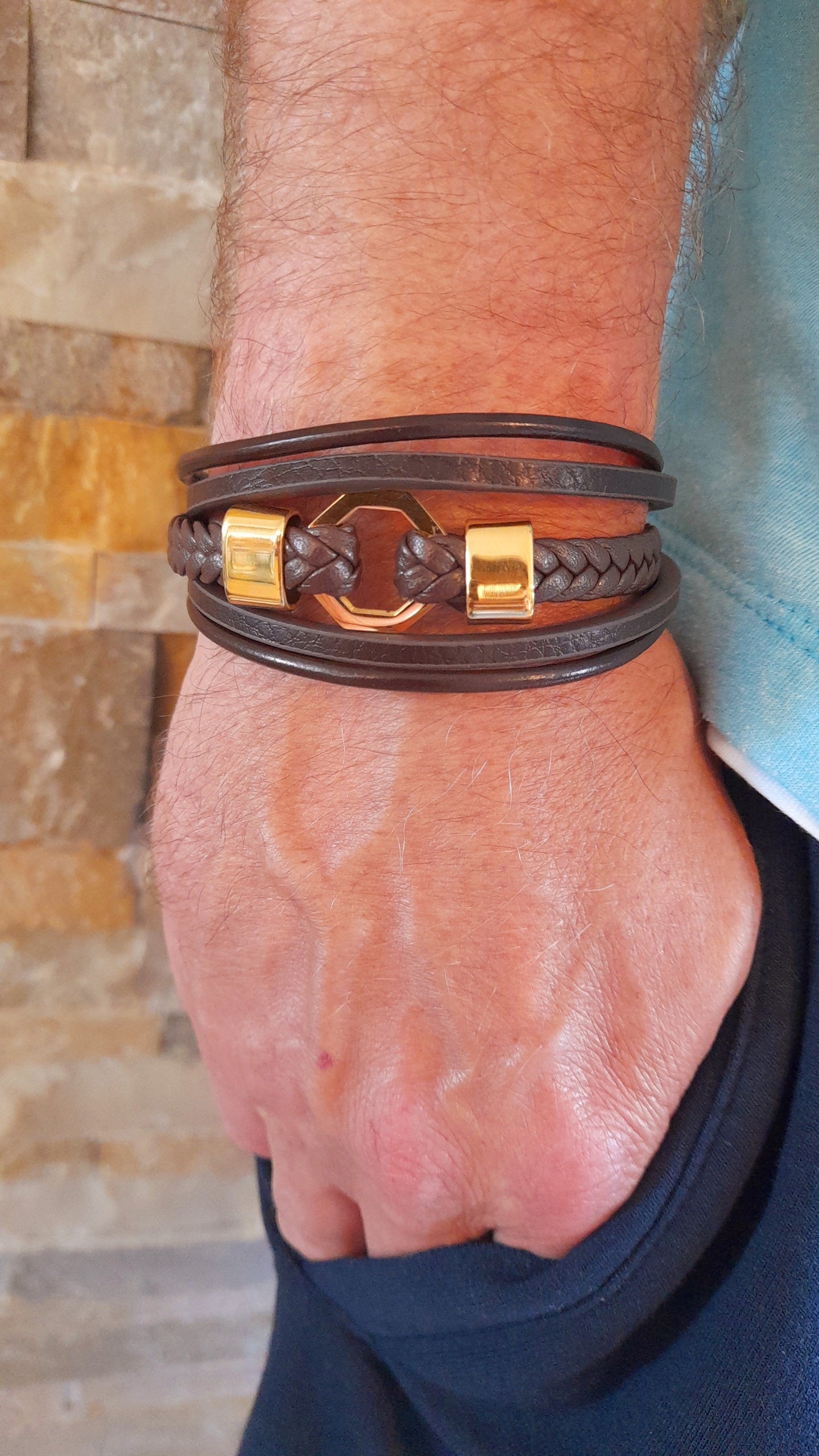 Bracelet Arokaï cuir marron
