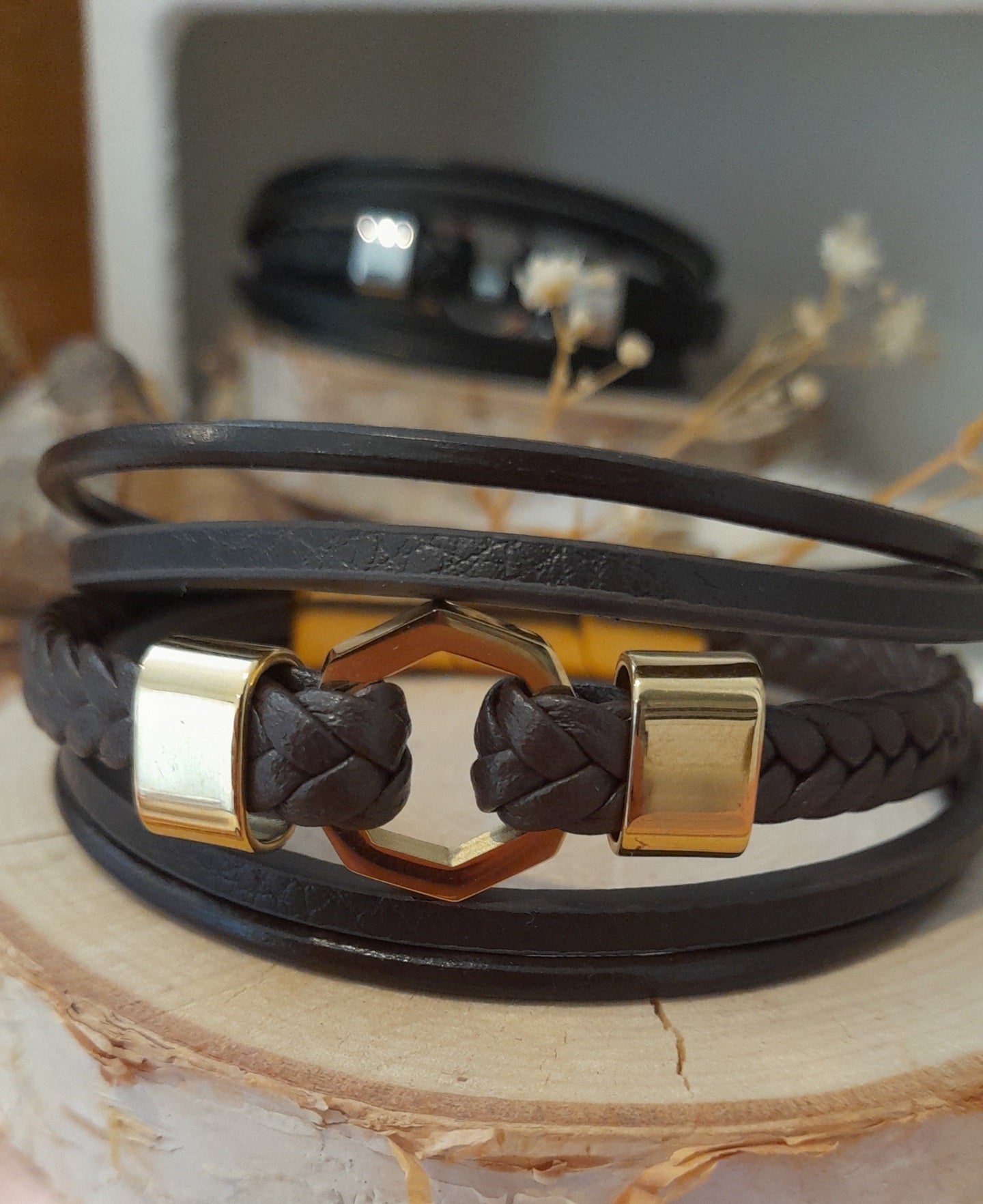 Bracelet Arokaï cuir marron