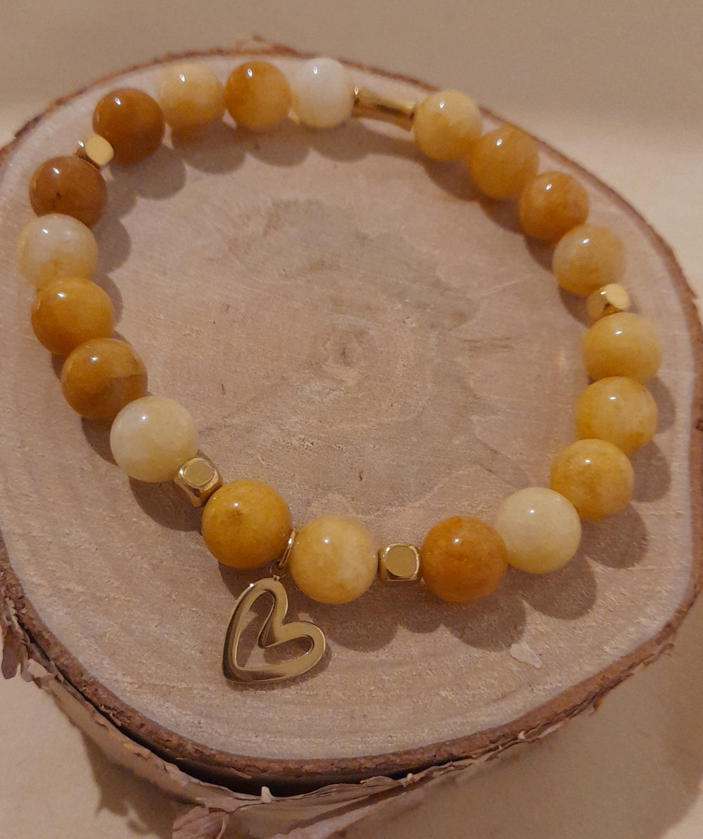 Bracelet Cornaline charm coeur.