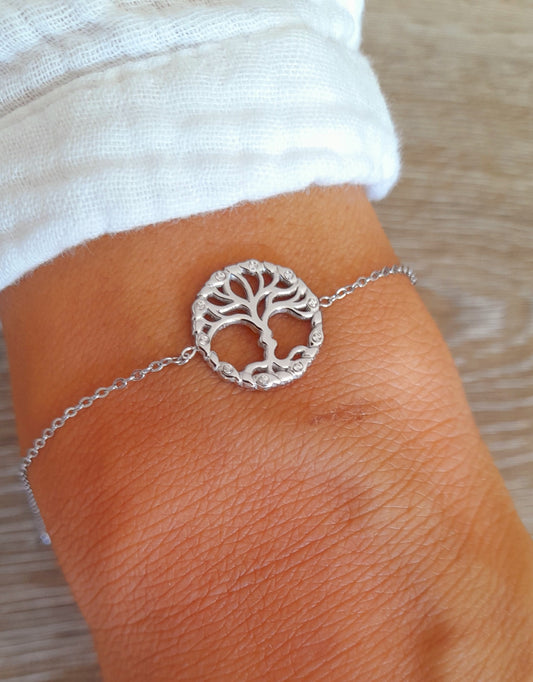 Elise bracelet arbre de vie argenté