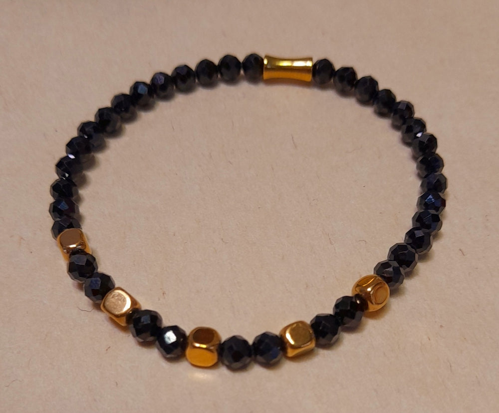 Bracelet Spinelle Noir Facetté 4 mm – Protection &amp; Élégance | Limdéa
