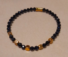 Bracelet Spinelle Noir Facetté 4 mm – Protection & Élégance | Limdéa