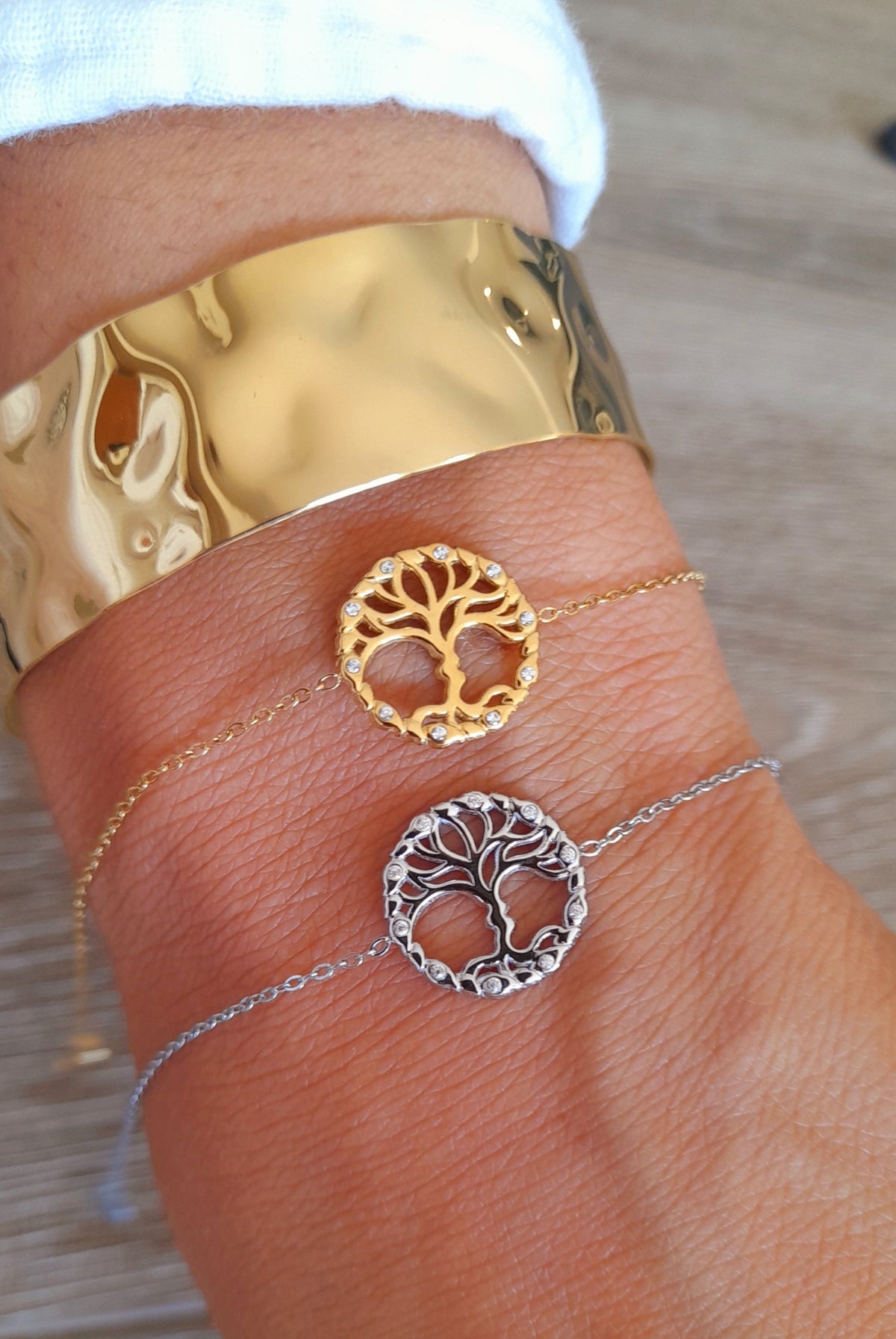 Elise bracelet arbre de vie doré