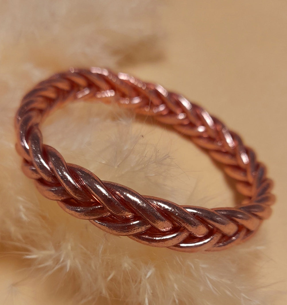 Jonc Bouddhiste tressé Rose Gold avec mantra taille M