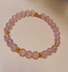 Bracelet Quartz Fraise 6 mm Pierre naturelle d’amour et d’harmonie  Limdéa