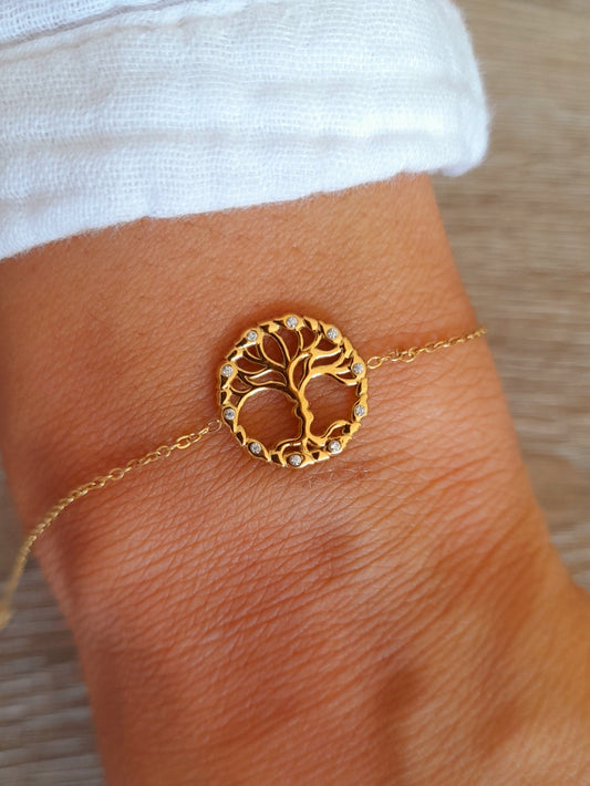 Elise bracelet arbre de vie doré