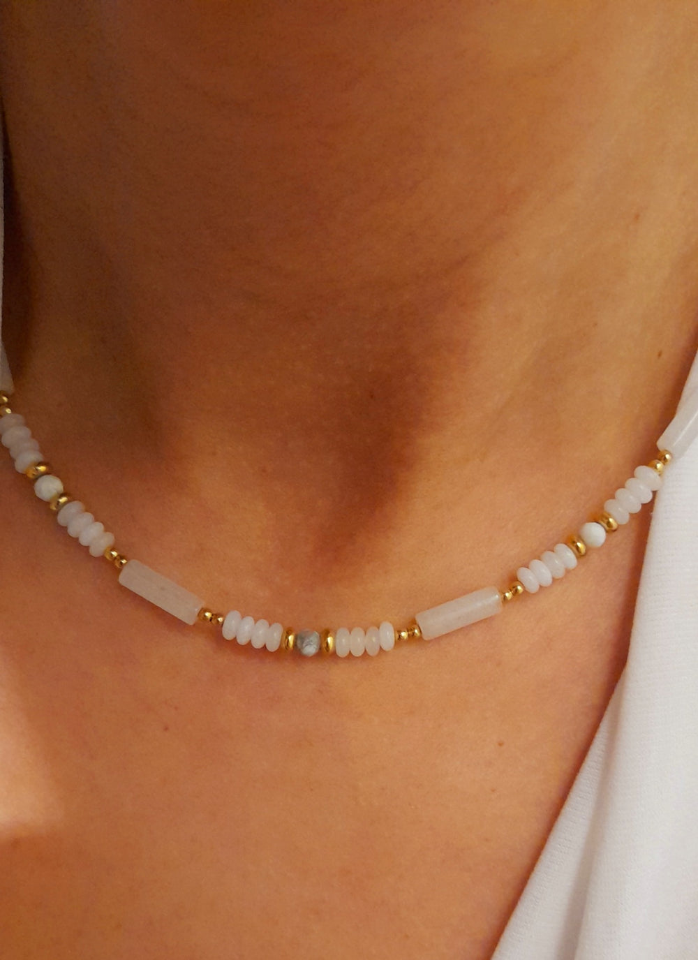 Anouk pierres Agates blanches