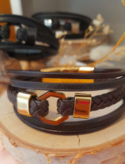Bracelet Arokaï cuir marron