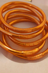 Jonc Bouddhiste Orange avec mantra taille M