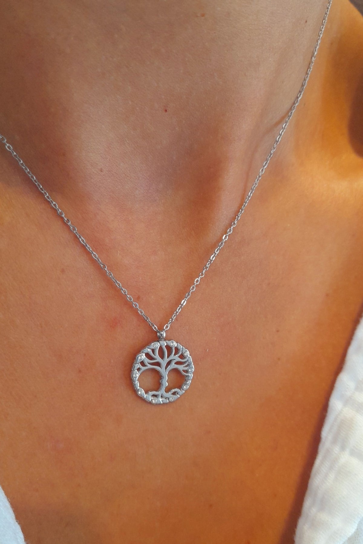 Elise collier arbre de vie argenté